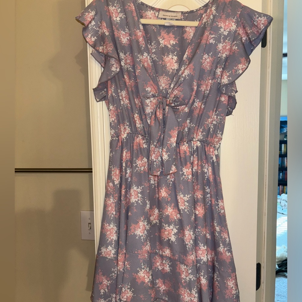 Floral Ruffle Sleeve Dress